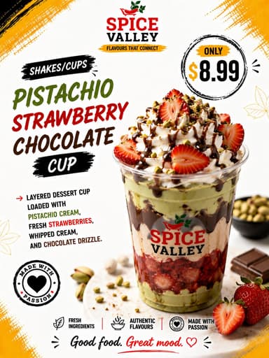 Pistachio Strawberry Chocolate Cup